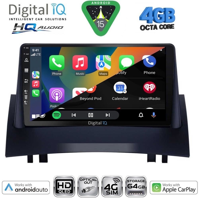 DIGITAL IQ BXK 19555_CPAA (9inc) MULTIMEDIA TABLET for RENAULT MEGANE 2 mod. 2002-2008