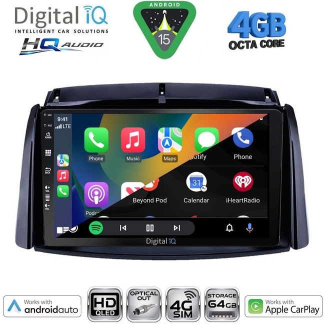 DIGITAL IQ BXK 19551_CPAA (9inc) MULTIMEDIA TABLET for RENAULT KOLEOS mod. 2006-2016