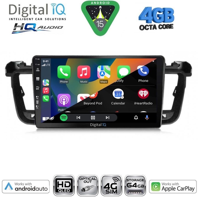DIGITAL IQ BXK 19518_CPAA (9inc) MULTIMEDIA TABLET for PEUGEOT 508 mod. 2010-2016