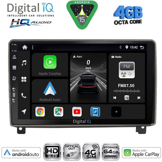 DIGITAL IQ BXK 19517_CPAA (9inc) MULTIMEDIA TABLET for PEUGEOT 407 mod. 2004-2011