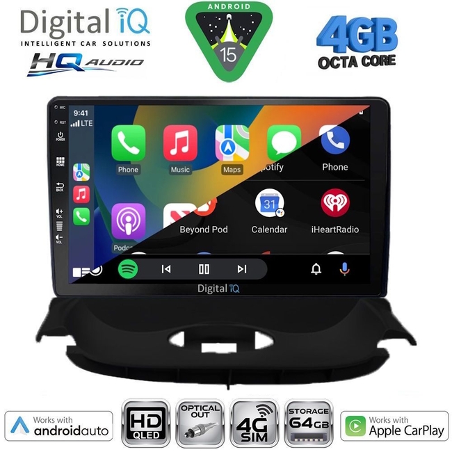 DIGITAL IQ BXK 19505_CPAA (9inc) MULTIMEDIA TABLET for PEUGEOT 206 mod. 1998-2006