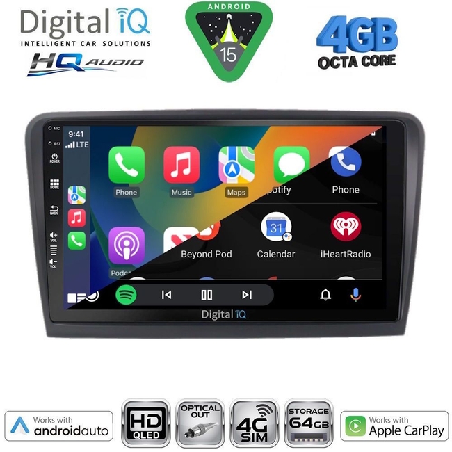 DIGITAL IQ BXK 19601_CPAA (9inc) MULTIMEDIA TABLET for SKODA RAPID mod. 2012-2023