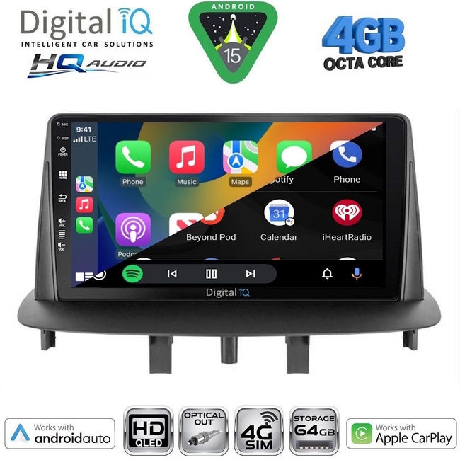 DIGITAL IQ BXK 19556_CPAA (9inc) MULTIMEDIA TABLET for RENAULT MEGANE 3 mod. 2009-2016
