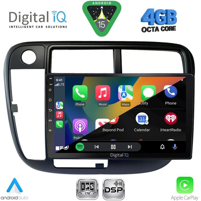 DIGITAL IQ RSG 6186_CPA CLIMA (9inc) MULTIMEDIA TABLET for HONDA CIVIC mod. 1995-2001