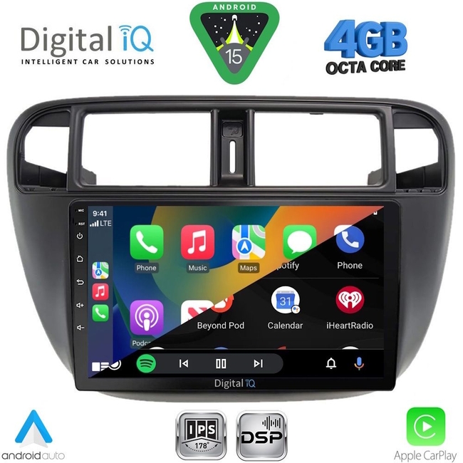 DIGITAL IQ RSG 6186_CPA A/C (9inc) MULTIMEDIA TABLET for HONDA CIVIC mod. 1995-2001