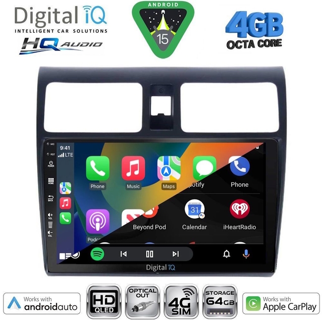 DIGITAL IQ BXK 19684_CPAA (10inc) MULTIMEDIA TABLET for SUZUKI SWIFT mod. 2005-2011