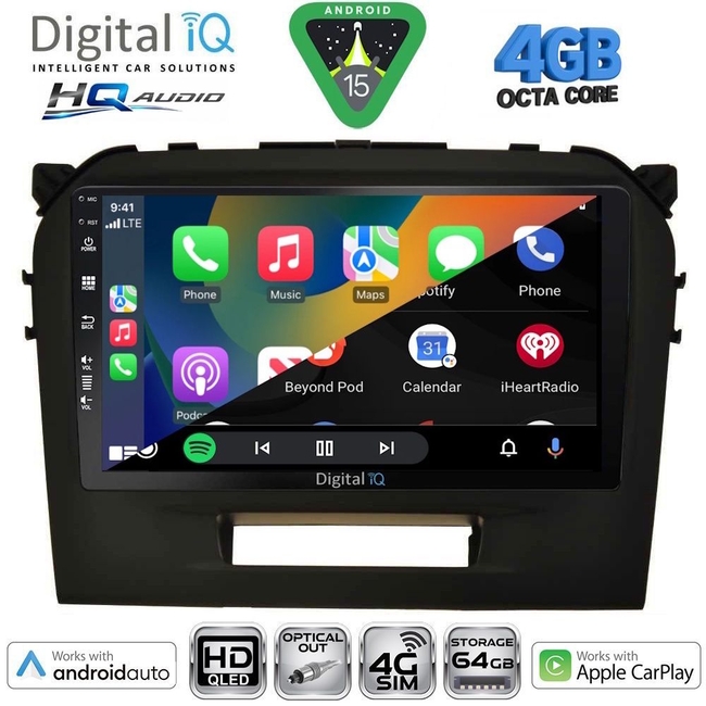 DIGITAL IQ BXK 19697BL_CPAA (9inc) MULTIMEDIA TABLET for SUZUKI VITARA mod. 2016-2025 (BLACK)
