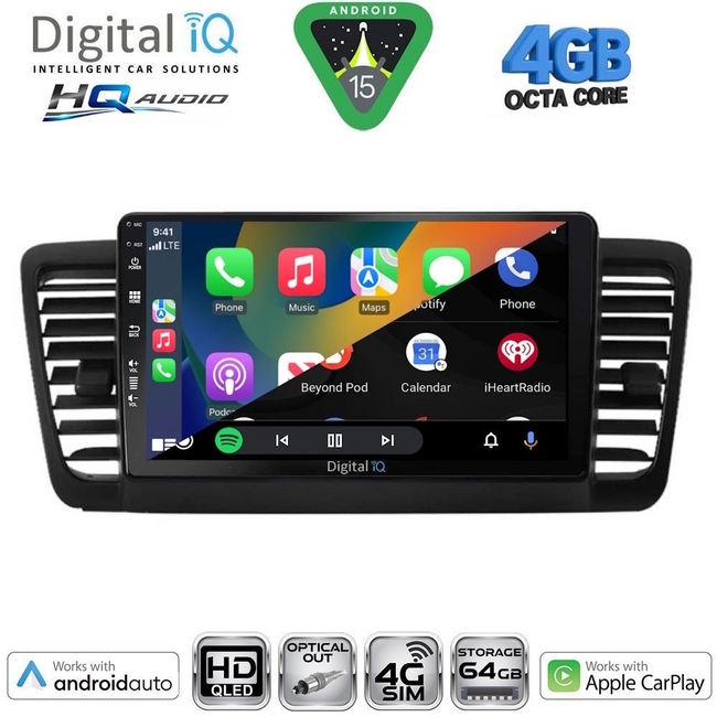 DIGITAL IQ BXK 19665_CPAA (9inc) MULTIMEDIA TABLET for SUBARU LEGACY - OUTBACK mod. 2002-2008
