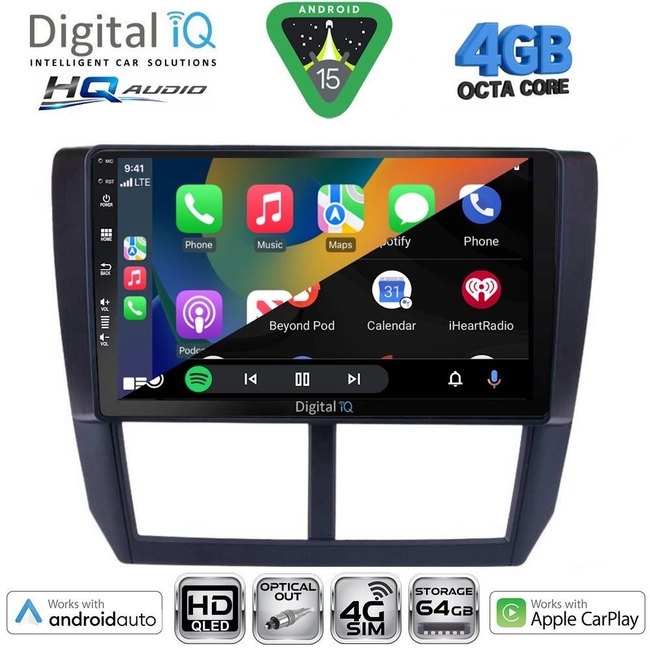 DIGITAL IQ BXK 19662_CPAA (9inc) MULTIMEDIA TABLET for SUBARU FORESTER - IMPREZA - XV mod. 2008-2013