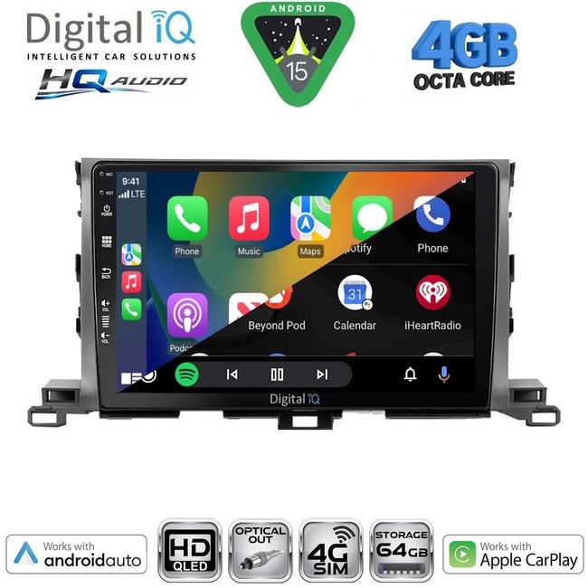 DIGITAL IQ BXK 19700_CPAA (10inc) MULTIMEDIA TABLET for TOYOTA HIGHLANDER mod. 2014-2019