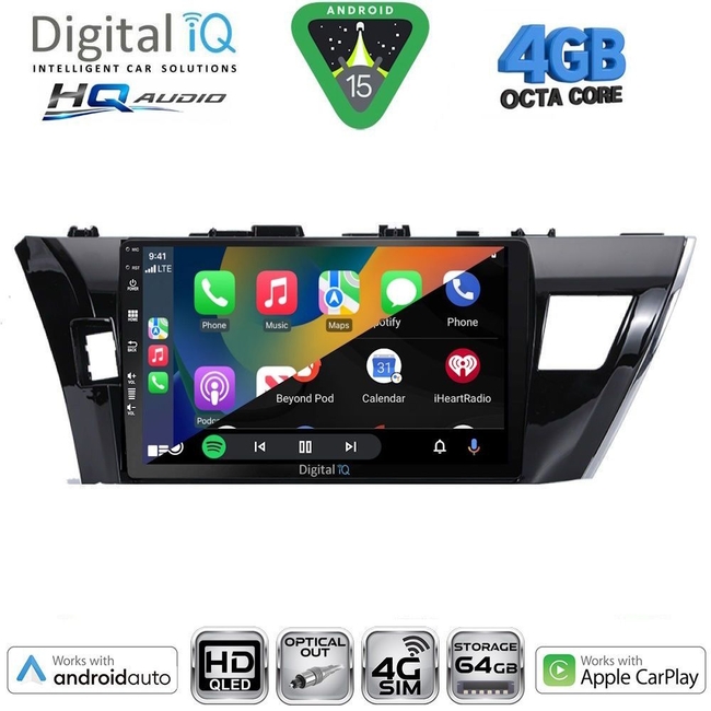 DIGITAL IQ BXK 19714SM_CPAA (10inc) MULTIMEDIA TABLET for TOYOTA COROLLA mod. 2013-2016