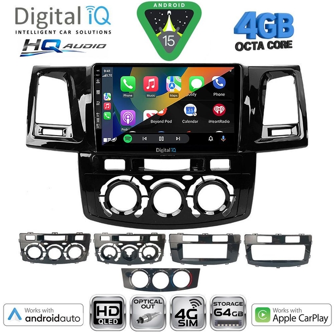 DIGITAL IQ BXK 19720_CPAA (9inc) MULTIMEDIA TABLET for TOYOTA HILUX mod. 2005-2016