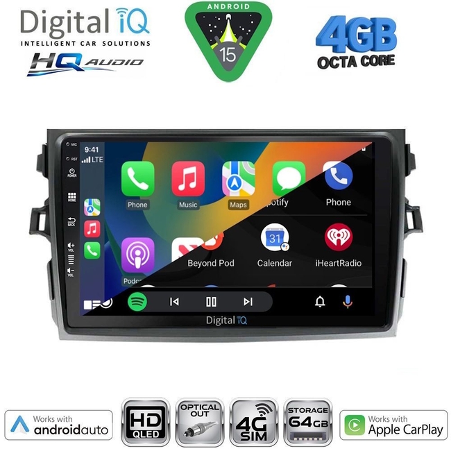 DIGITAL IQ BXK 19713_CPAA (9inc) MULTIMEDIA TABLET for TOYOTA COROLLA 4D mod. 2006-2012