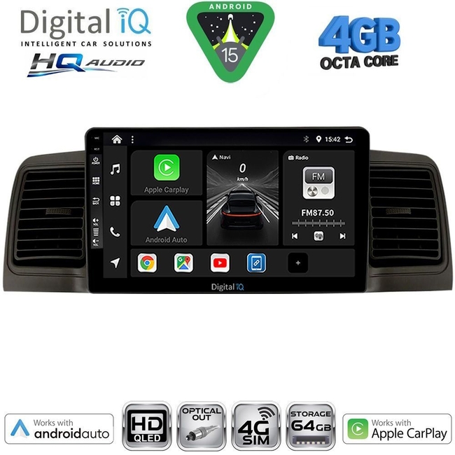 DIGITAL IQ BXK 19712BL_CPAA (9inc) MULTIMEDIA TABLET for TOYOTA COROLLA mod. 2001-2006 (BLACK)