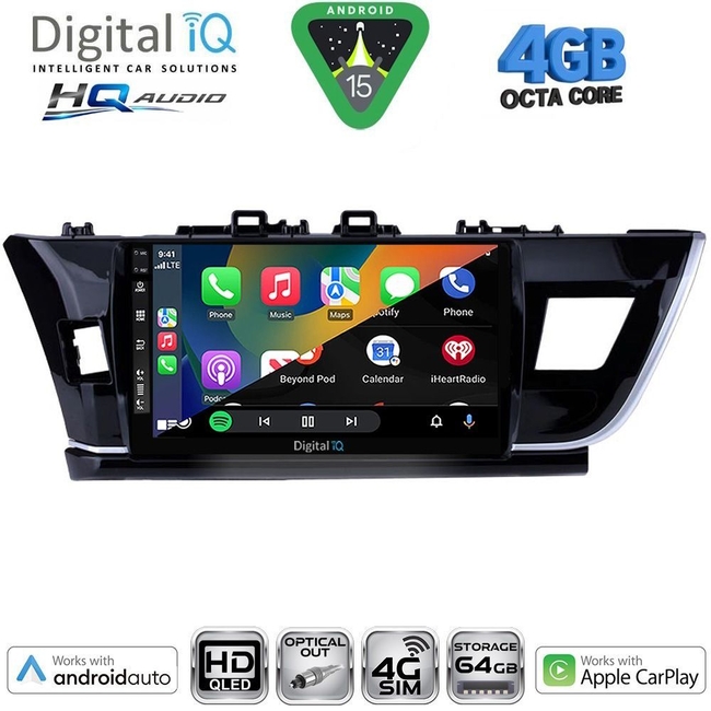 DIGITAL IQ BXK 19714BIG_CPAA (10inc) MULTIMEDIA TABLET for TOYOTA COROLLA mod. 2013-2016