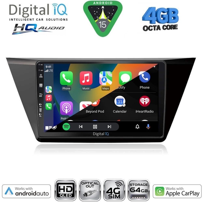 DIGITAL IQ BXK 19769_CPAA (10inc) MULTIMEDIA TABLET for VW TOURAN mod. 2016-2026