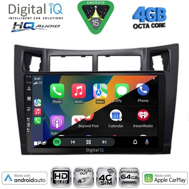 DIGITAL IQ BXK 19736BL_CPAA (9inc) MULTIMEDIA TABLET for TOYOTA YARIS mod. 2006-2011 (BLACK)