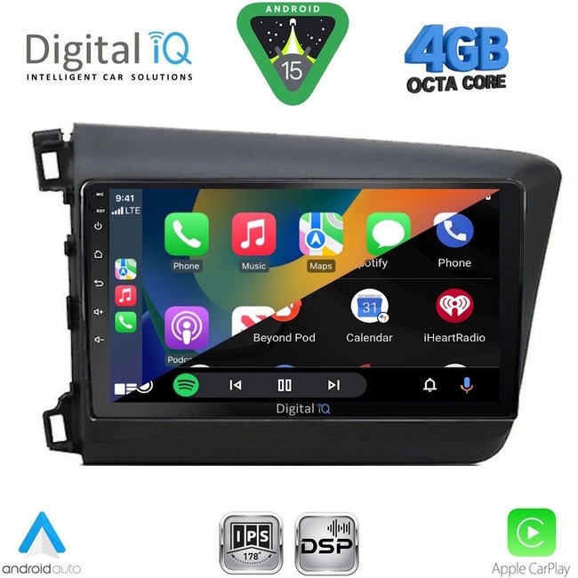 DIGITAL IQ RSG 61904D_CPA (9inc) MULTIMEDIA TABLET for HONDA CIVIC 4Doors mod. 2012-2016