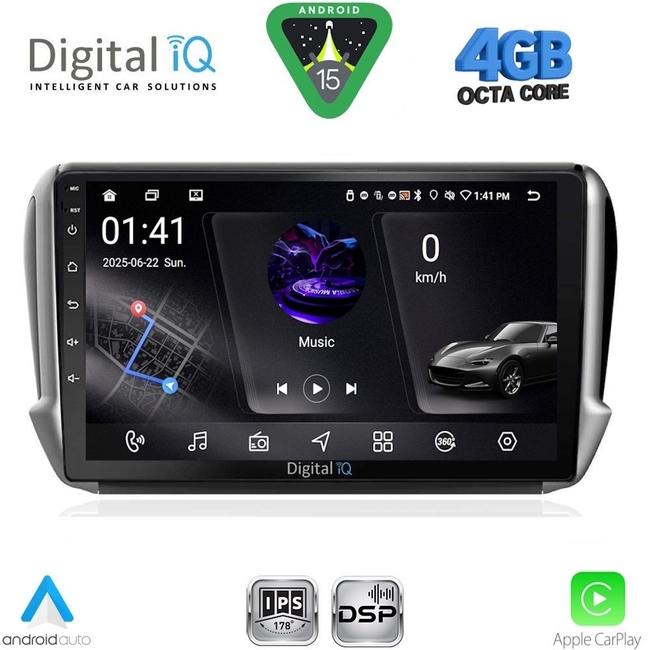 DIGITAL IQ RSG 6508_CPA (10inc) MULTIMEDIA TABLET for PEUGEOT 208-2008 mod. 2012-2021