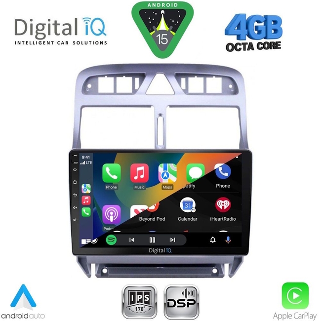 DIGITAL IQ RSG 6512_CPA (9inc) MULTIMEDIA TABLET for PEUGEOT 307 mod. 2001-2008