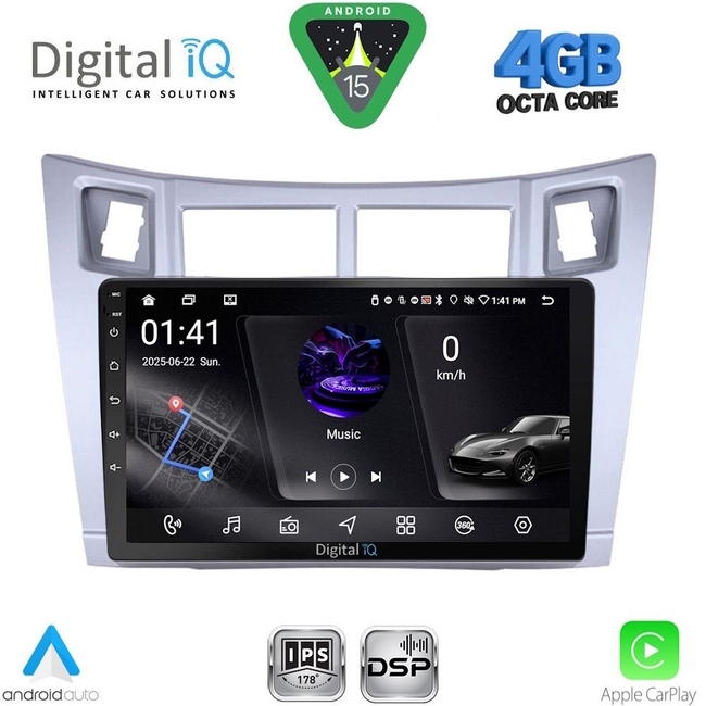 DIGITAL IQ RSG 6736SL_CPAA (9inc) MULTIMEDIA TABLET for TOYOTA YARIS mod. 2006-2011 (SILVER)