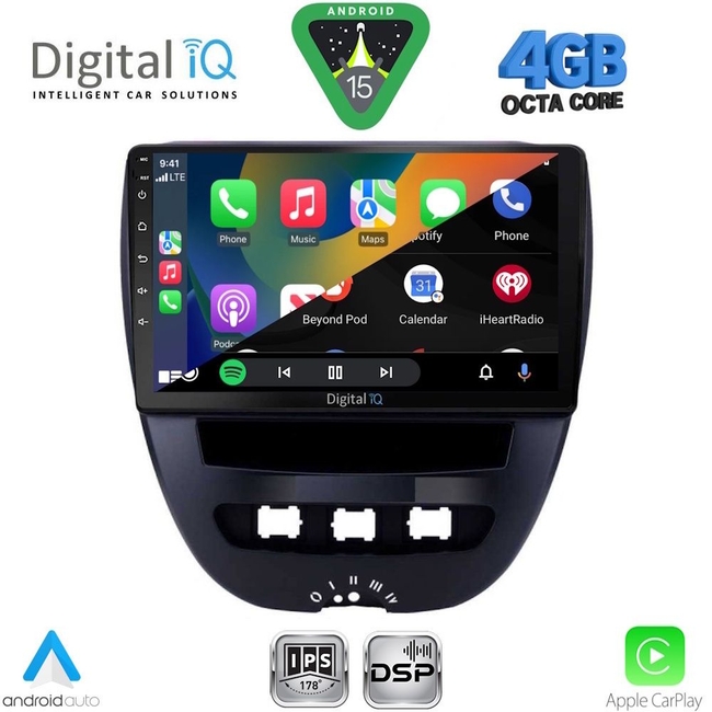 DIGITAL IQ RSG 6707_CPA (10inc) MULTIMEDIA TABLET for CITROEN C1-PEUGEOT 107-TOYOTA AYGO mod. 2005-2014