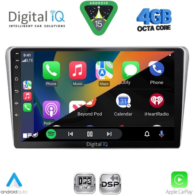DIGITAL IQ RSG 6704SL_CPA (9inc) MULTIMEDIA TABLET for TOYOTA AVENSIS (T25) mod. 2003-2009 (SILVER)
