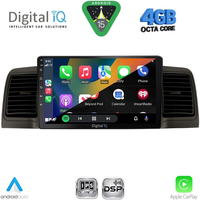 DIGITAL IQ RSG 6712BL_CPA (9inc) MULTIMEDIA TABLET for TOYOTA COROLLA mod. 2001-2006 (BLACK)