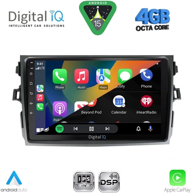 DIGITAL IQ RSG 6713_CPA (9inc) MULTIMEDIA TABLET for TOYOTA COROLLA 4D mod. 2006-2012
