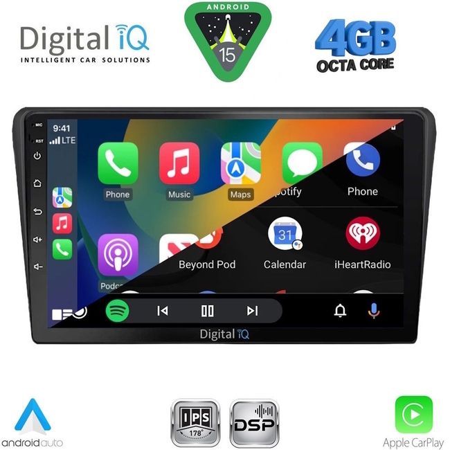 DIGITAL IQ RSG 6704BL_CPA (9inc) MULTIMEDIA TABLET for TOYOTA AVENSIS (T25) mod. 2003-2009 (BLACK)