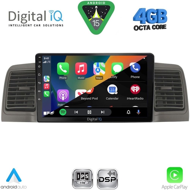 DIGITAL IQ RSG 6712GR_CPA (9inc) MULTIMEDIA TABLET for TOYOTA COROLLA mod. 2001-2006 (GREY)