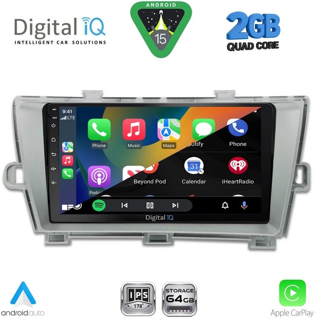 DIGITAL IQ RSD 1726SL_CPA (9inc) MULTIMEDIA TABLET for TOYOTA PRIUS mod. 2009-2015 (SILVER)