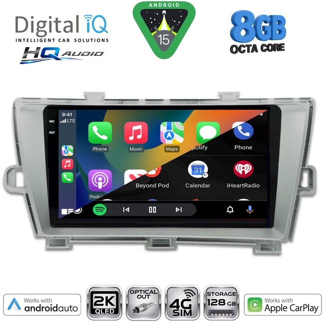DIGITAL IQ BXK 20726SL_CPAA (9inc) MULTIMEDIA TABLET for TOYOTA PRIUS mod. 2009-2015 (SILVER)