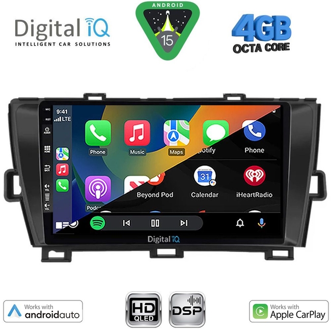 DIGITAL IQ BXF 16726BL_CPAA (9inc) MULTIMEDIA TABLET for TOYOTA PRIUS mod. 2009-2015 (BLACK)
