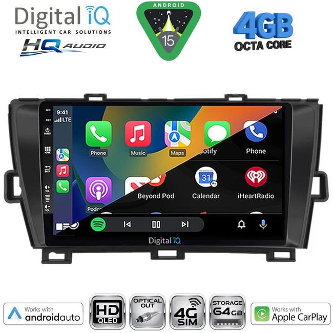 DIGITAL IQ BXK 19726BL_CPAA (9inc) MULTIMEDIA TABLET for TOYOTA PRIUS mod. 2009-2015 (BLACK)