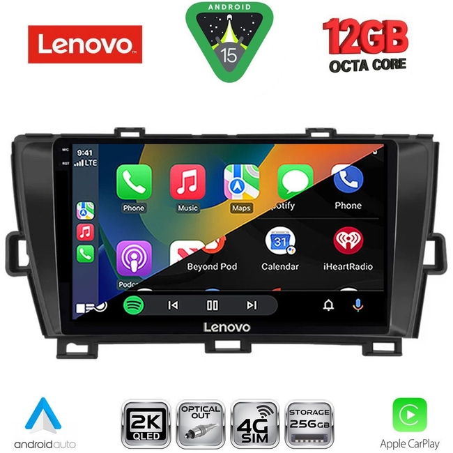 LENOVO SSZ 12726BL_CPA (9inc) MULTIMEDIA TABLET for TOYOTA PRIUS mod. 2009-2015 (BLACK)