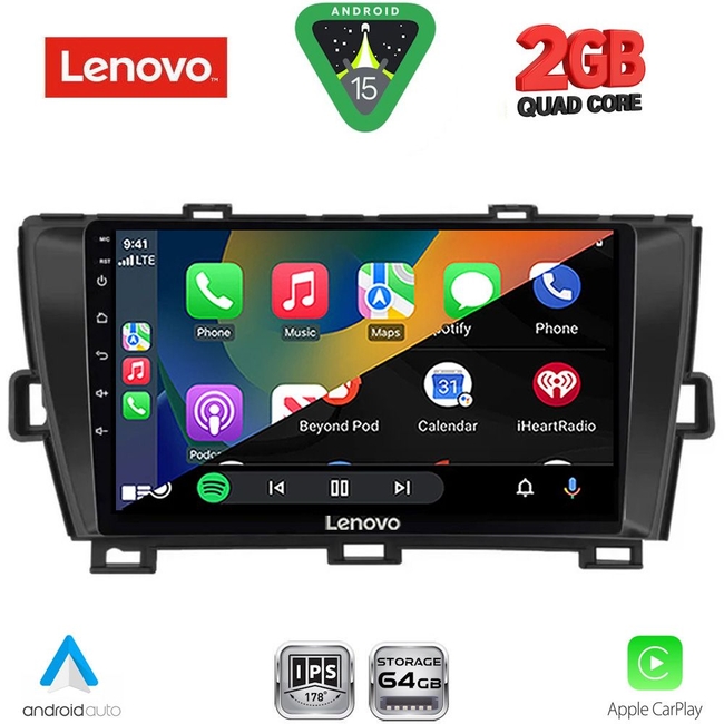 LENOVO LVD 2726BL_CPA (9inc) MULTIMEDIA TABLET for TOYOTA PRIUS mod. 2009-2015 (BLACK)