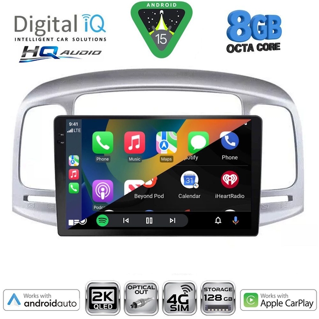 DIGITAL IQ BXK 20249SL_CPAA (9inc) MULTIMEDIA TABLET for HYUNDAI ACCENT mod. 2005-2012 (SILVER)