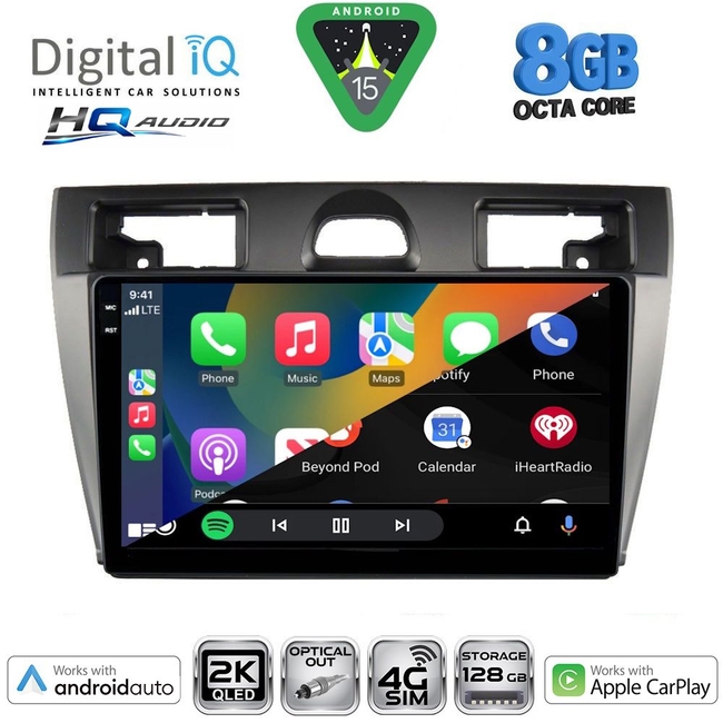 DIGITAL IQ BXK 20153SL_CPAA (9inc) MULTIMEDIA TABLET for FORD FIESTA mod. 2005-2008 (SILVER)