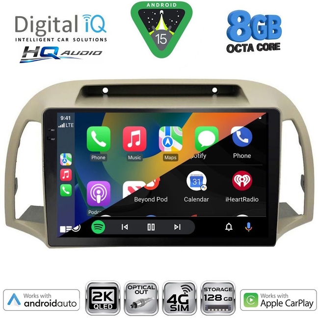 DIGITAL IQ BXK 20457BG_CPAA (9inc) MULTIMEDIA TABLET for NISSAN MICRA K12 mod. 2002-2010 (BEIGE)