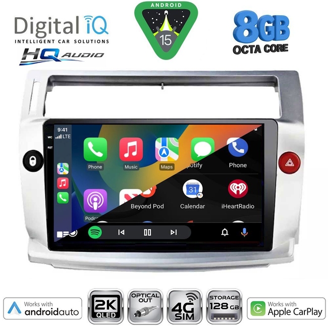 DIGITAL IQ BXK 20084SL_CPAA (9inc) MULTIMEDIA TABLET for CITROEN C4  mod. 2004-2011 (SILVER)