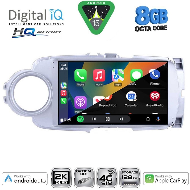 DIGITAL IQ BXK 20737SL_CPAA (9inc) MULTIMEDIA TABLET for TOYOTA YARIS mod. 2011-2015 (SILVER)