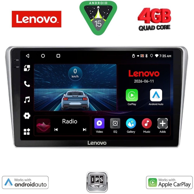 LENOVO LVE 8704SL_CPAA (9inc) MULTIMEDIA TABLET for TOYOTA AVENSIS (T25) mod. 2003-2009 (SILVER)