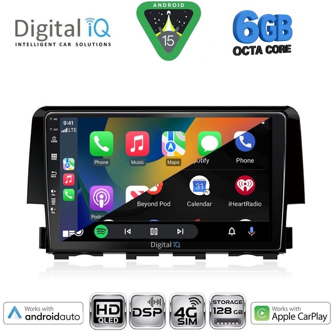 DIGITAL IQ BXF 17191_CPAA (9inc) MULTIMEDIA TABLET for HONDA CIVIC mod. 2016-2021