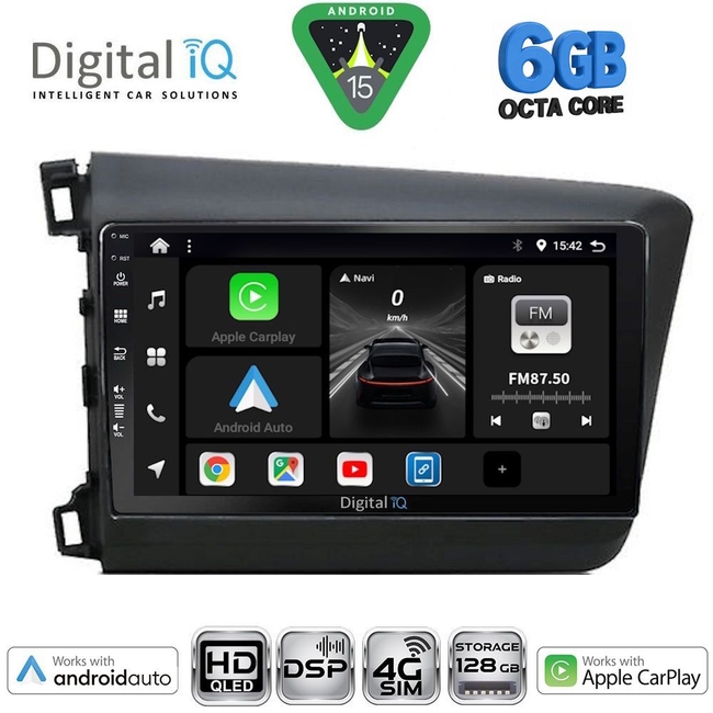 DIGITAL IQ BXF 171904D_CPAA (9inc) MULTIMEDIA TABLET for HONDA CIVIC 4Doors mod. 2012-2016