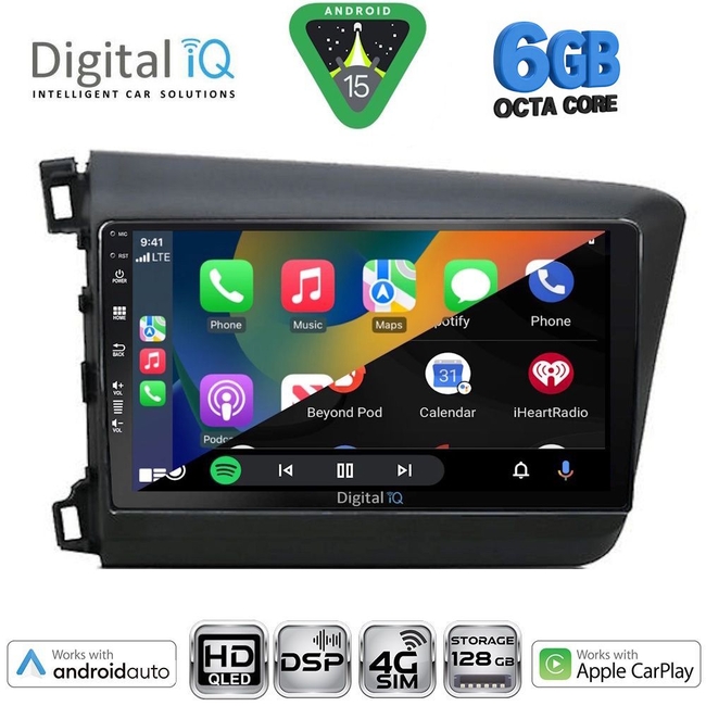 DIGITAL IQ BXF 171904D_CPAA (9inc) MULTIMEDIA TABLET for HONDA CIVIC 4Doors mod. 2012-2016