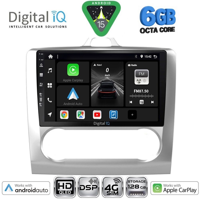 DIGITAL IQ BXF 17156SL_CPAA CLIMA (9inc) MULTIMEDIA TABLET for FORD FOCUS mod. 2005-2012 (SILVER)
