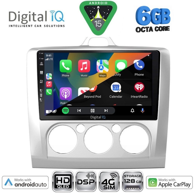 DIGITAL IQ BXF 17156SL_CPAA A/C (9inc) MULTIMEDIA TABLET for FORD FOCUS mod. 2005-2012 (SILVER)