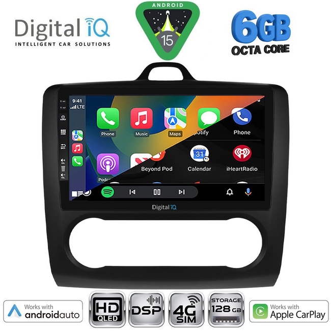 DIGITAL IQ BXF 17156BL_CPAA CLIMA (9inc) MULTIMEDIA TABLET for FORD FOCUS mod. 2005-2012 (BLACK)