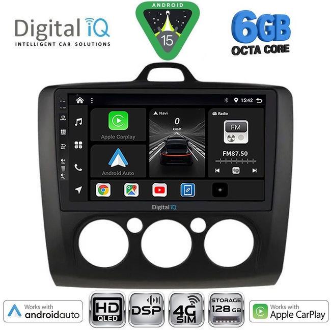 DIGITAL IQ BXF 17156BL_CPAA A/C (9inc) MULTIMEDIA TABLET for FORD FOCUS mod. 2005-2012 (BLACK)